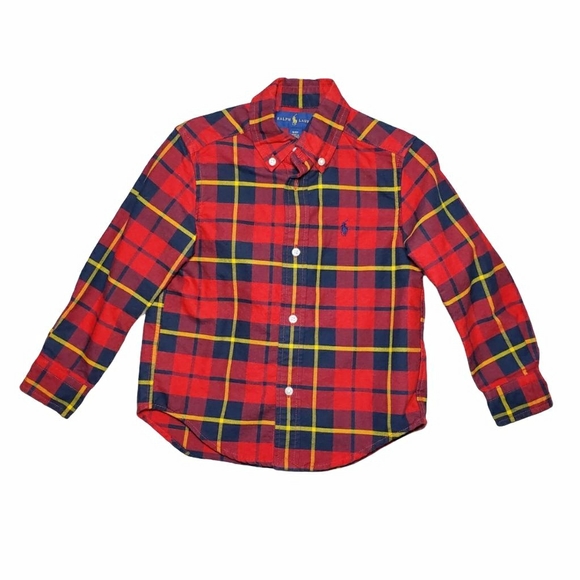 RALPH LAUREN Button Down Check Oxford Shirt 3T - Picture 6 of 6